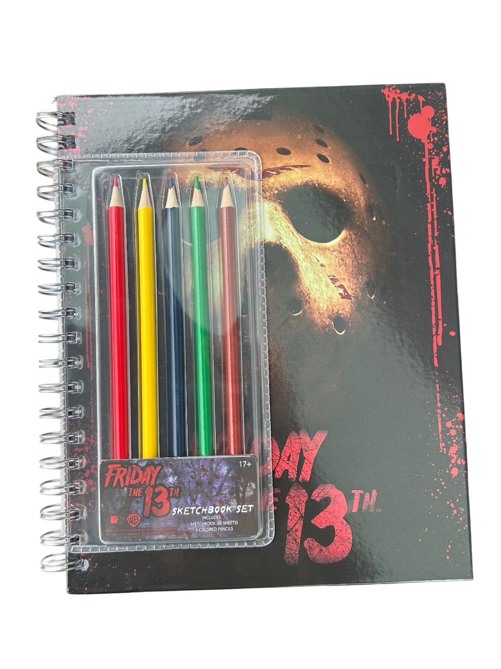 Friday The 13th Jason Sketchbook Notebook Set Color Pencils Horror Halloween New
